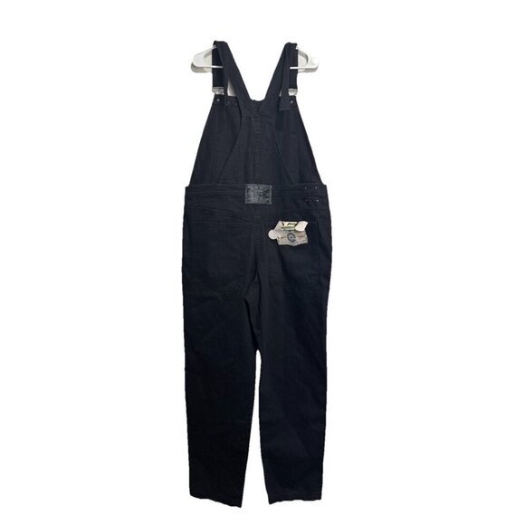 VINTAGE DEADSTOCK Womens Black Jean Denim Overalls Jumpsuit 38x34 Paint 90s Y2k - Picture 2 of 12